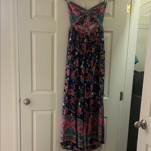 Floral Strapless Romper with Cutout Detail